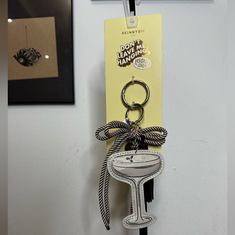 SkinnyDip London Cocktail Espresso Martini Glass Keychain and Bag Charm NWT